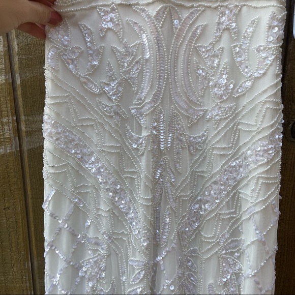 White Beaded Sequin Halter Mermaid Maxi Dress ✨ - Picture 8 of 12